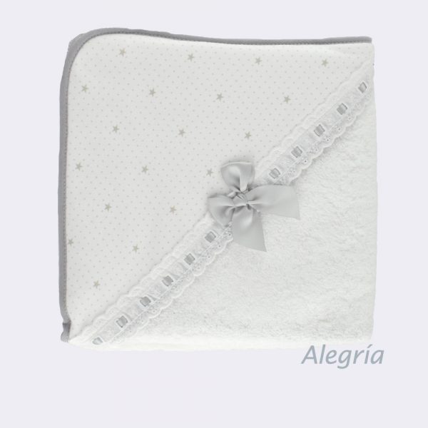 Capa de baño gris con estrellitas en Alegría Moda Infantil