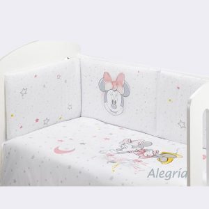 Colcha de cuna con chinchonera a juego minnie en Alegría Moda Infantil