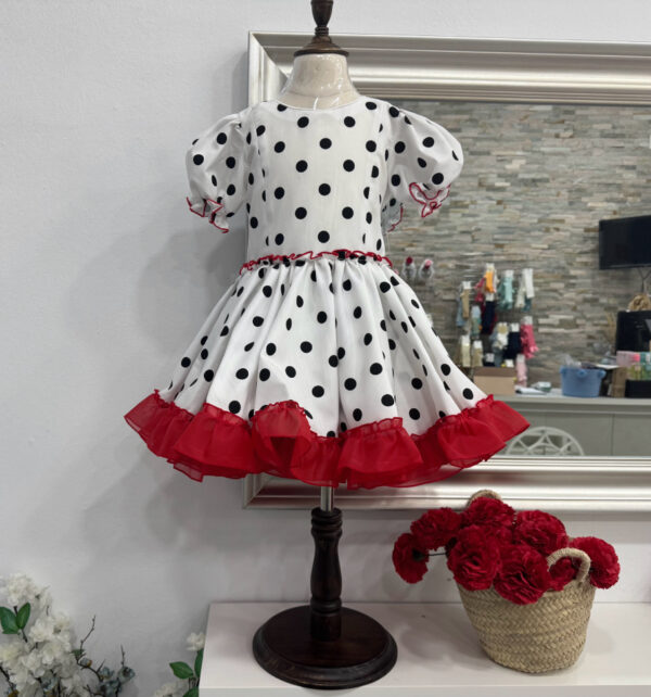 Vestido flamenca canastero modelo arenas blanco