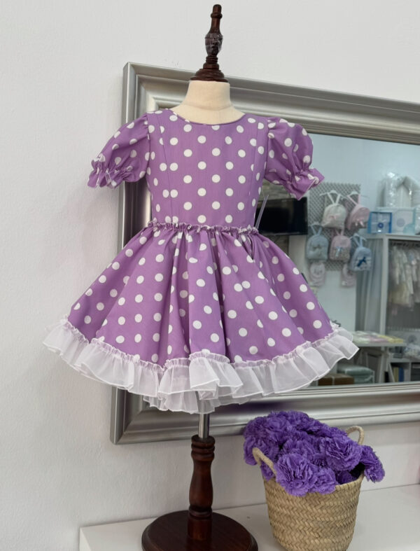 Vestido flamenca canastero modelo arenas Malva