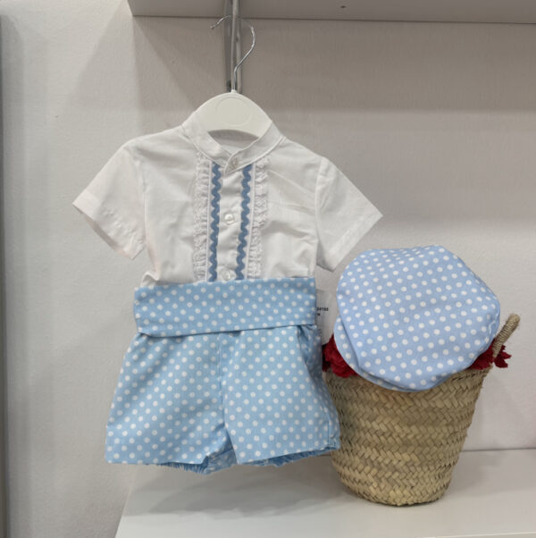 Conjunto flamenco niño píquillo celeste