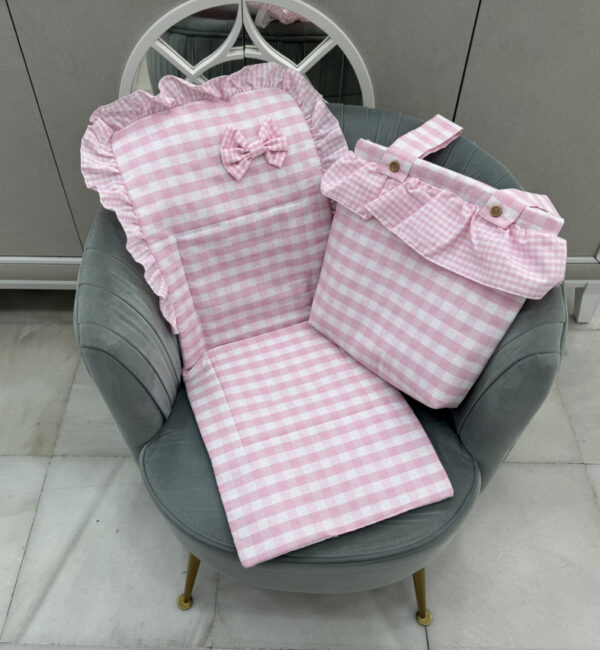 Colchoneta silla universal con talega mezcla mediana rosa bebe