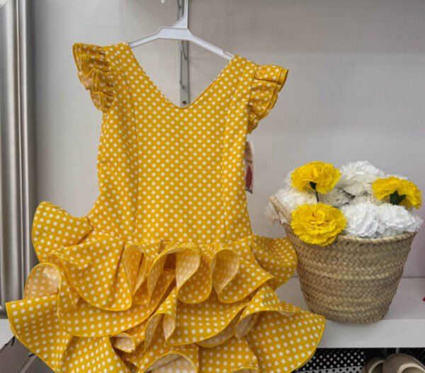 Vestido flamenca modelo clavel amarillo