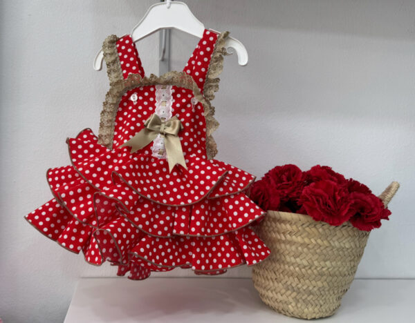 Ranita flamenca volantes roja