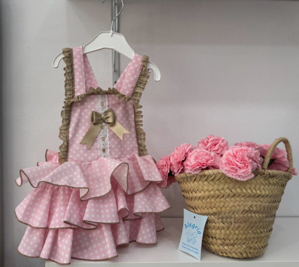 Ranita flamenca volantes rosa
