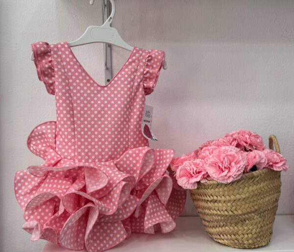 Vestido flamenca modelo clavel rosa