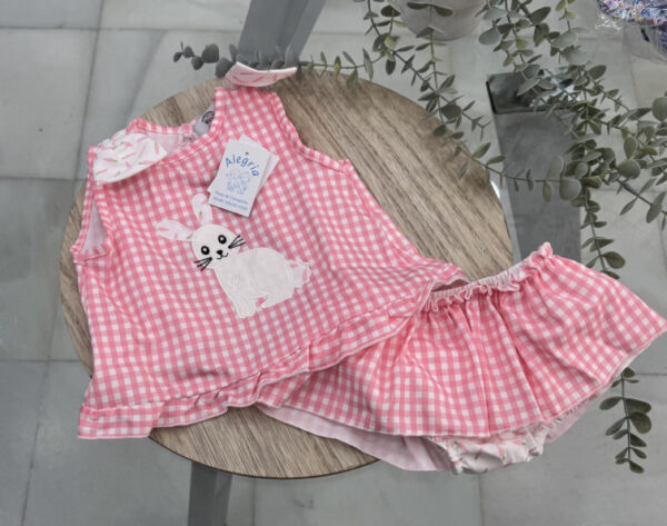 Conjunto algodón vichi espalda abierta conejito