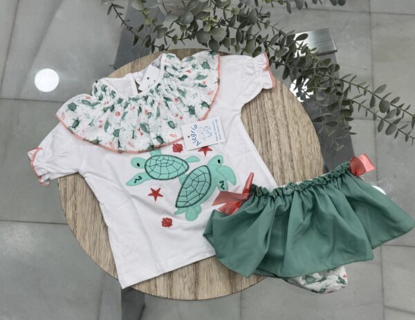 Conjunto algodón tortuga niña