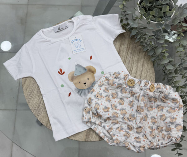 Conjunto algodón osito