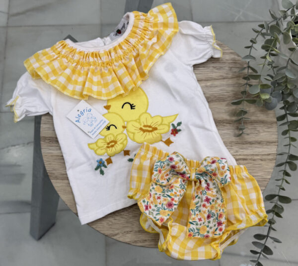 Conjunto algodón pollito volante