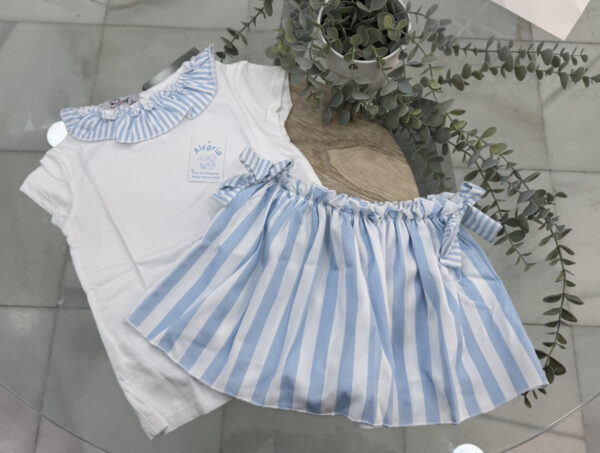 Conjunto infantil rayas celeste