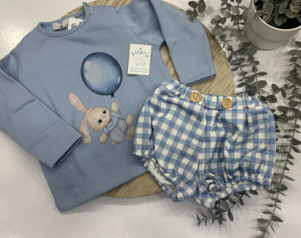 Conjunto algodón globo celeste