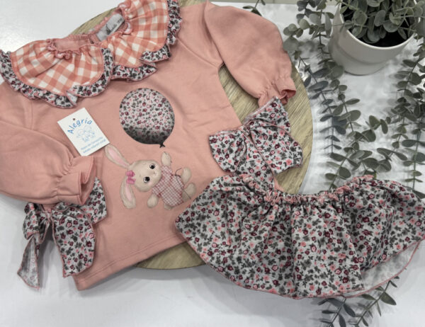 Conjunto algodón globo rosa