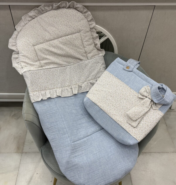 Saco silla universal con talega celeste jaspeado