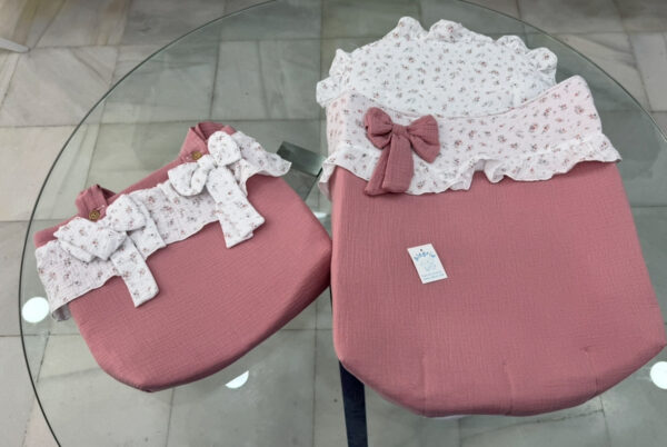 Saco capazo con talega bambula flores maquillaje