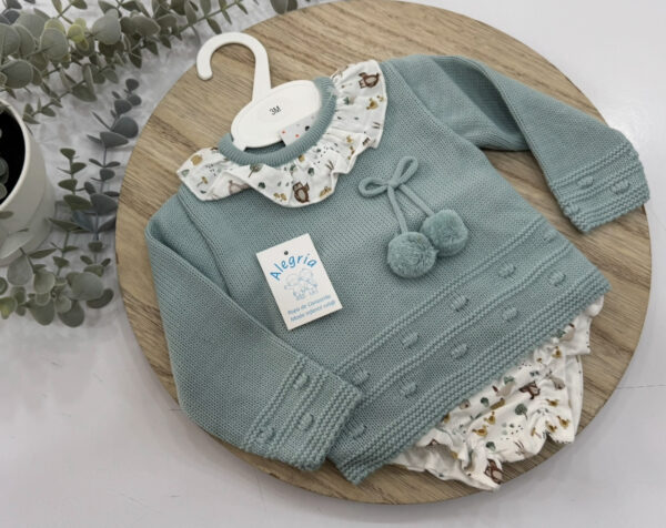 Conjunto lana braguita verde