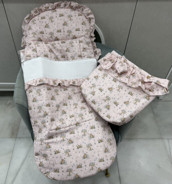 Saco silla universal con talega osito rosa