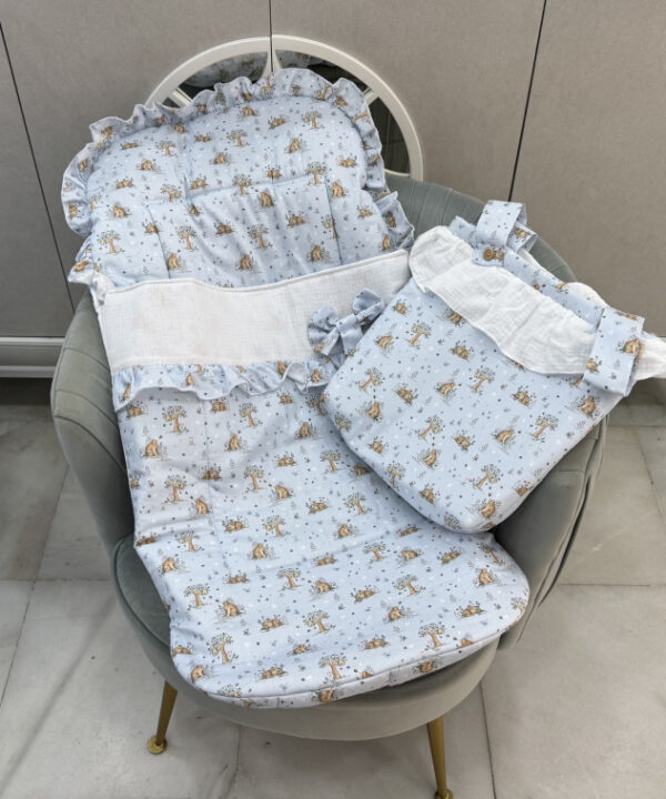 Saco silla universal con talega ositos celeste