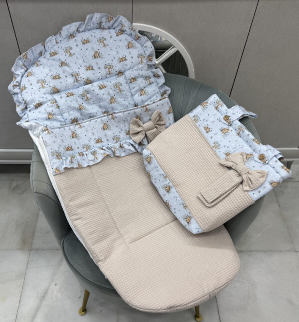 Saco silla universal con talega ositos Wafle celeste