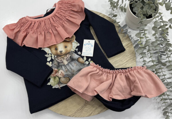 Conjunto algodón osito