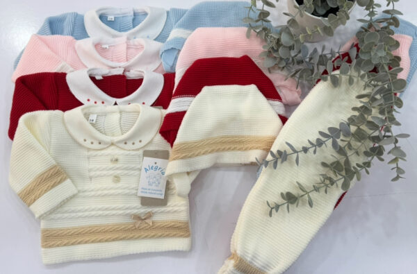 Conjunto tres piezas lana modelo amapola