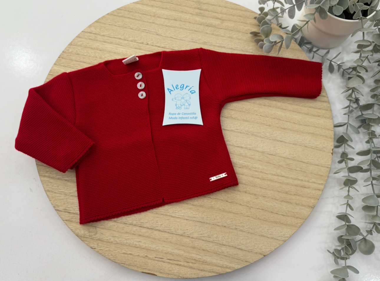 Rebeca lana larga roja