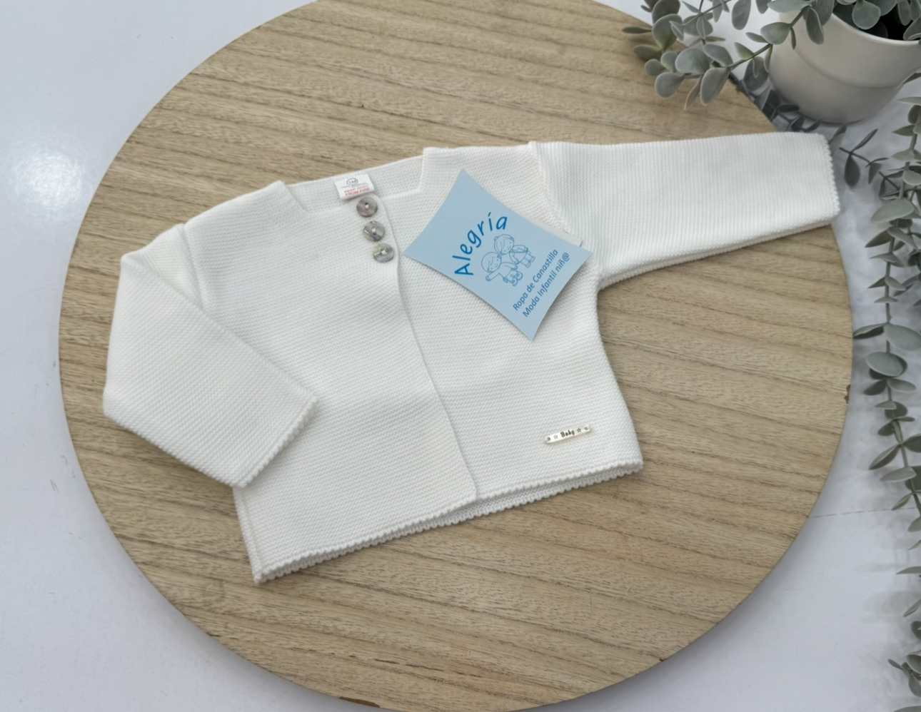 Rebeca lana larga blanca