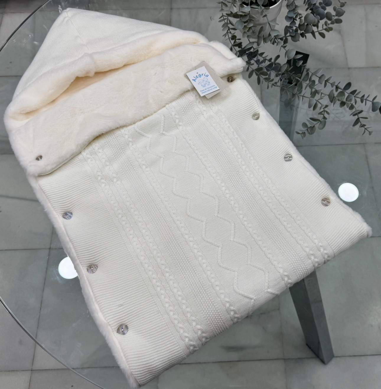 Saco polar trenzado crudo