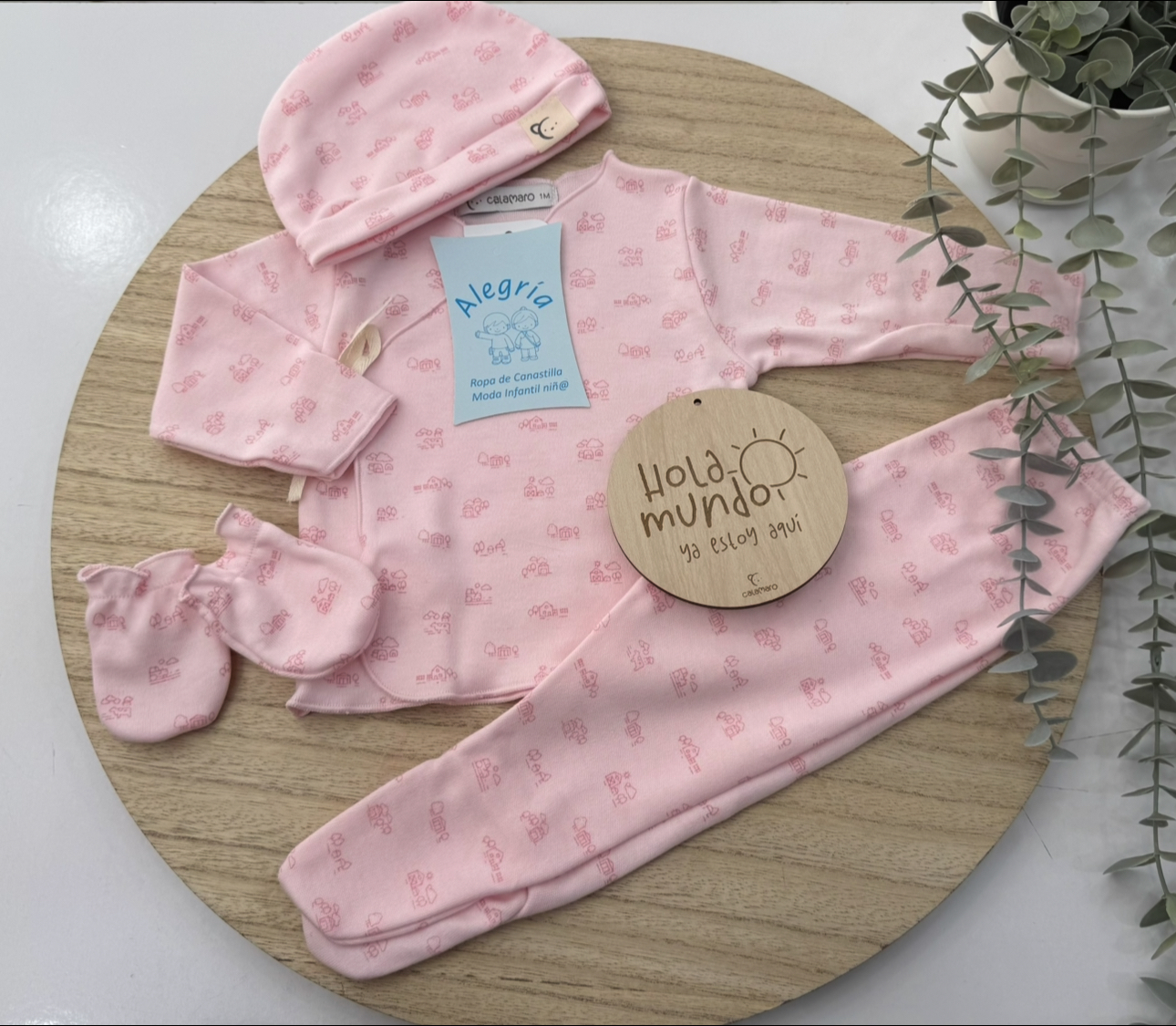 Conjunto algodon 5 piezas modelo hola mundo - Imagen 3