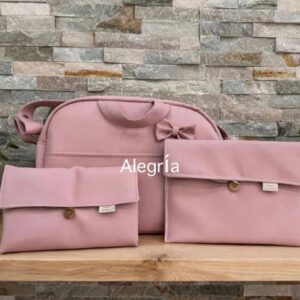 Pack polipiel bolso, cambiador y porta documentos maquillaje
